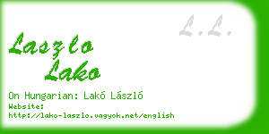 laszlo lako business card