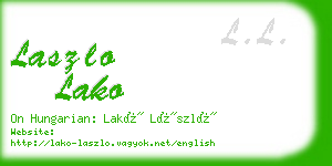 laszlo lako business card